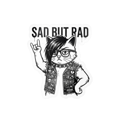 Sad But Rad Punk Cat Vinyl Sticker