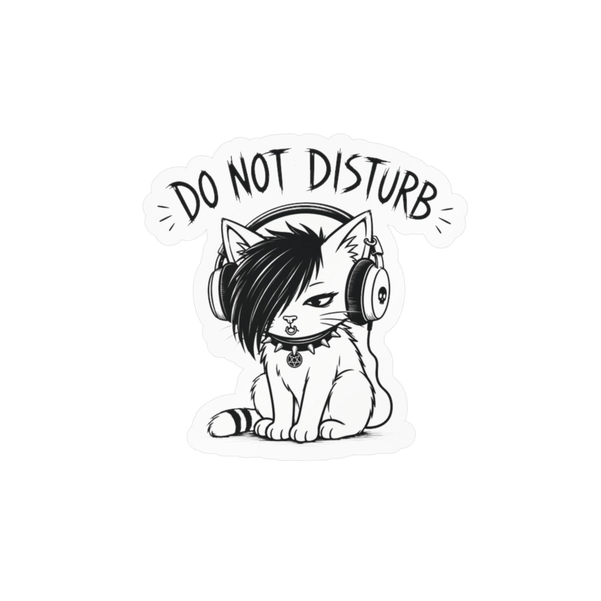Do Not Disturb Emo Cat Vinyl Sticker