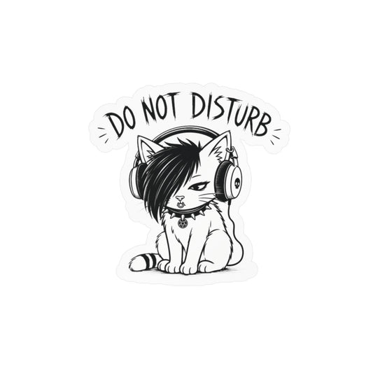Do Not Disturb Emo Cat Vinyl Sticker
