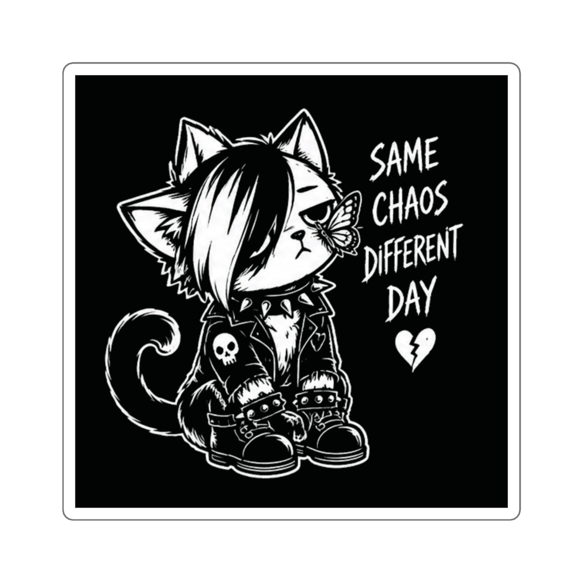 "Same Chaos Different Day" Square Vinyl Sticker