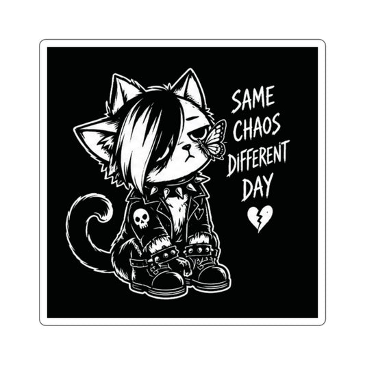 "Same Chaos Different Day" Square Vinyl Sticker