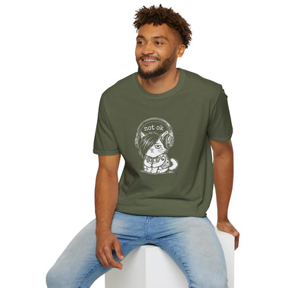 NOT OK headphones Cat T-Shirt