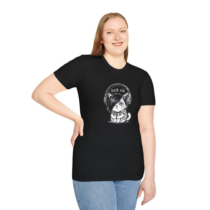 NOT OK headphones Cat T-Shirt