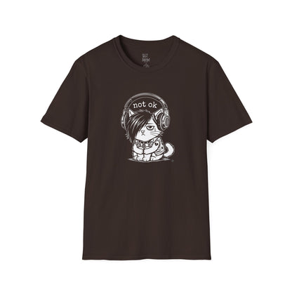 NOT OK headphones Cat T-Shirt