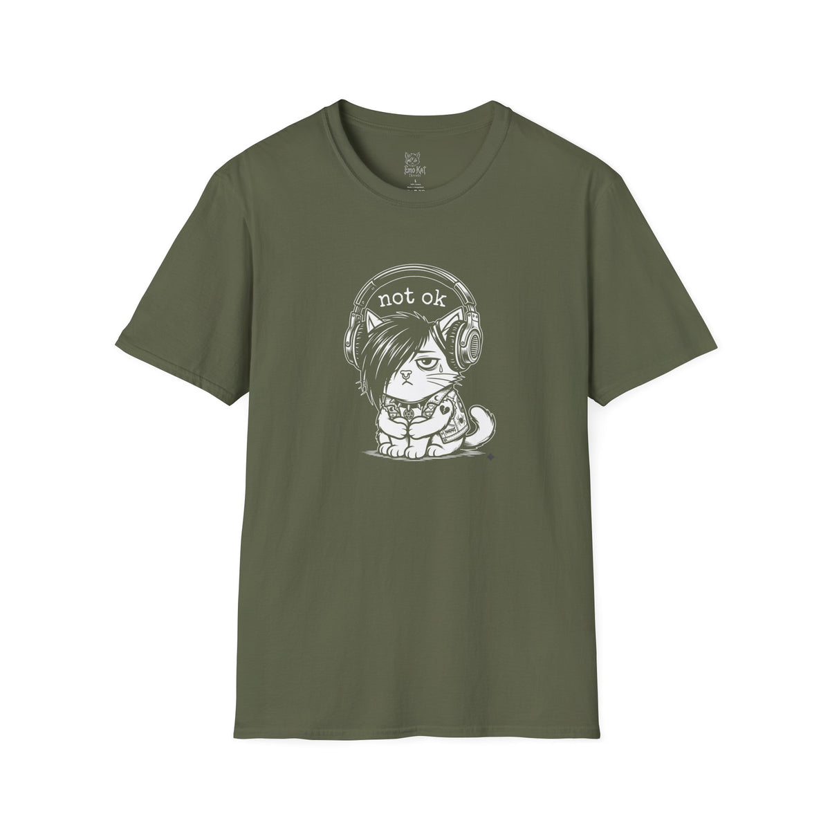 NOT OK headphones Cat T-Shirt