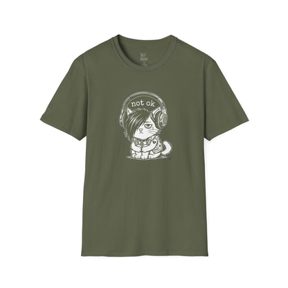 NOT OK headphones Cat T-Shirt