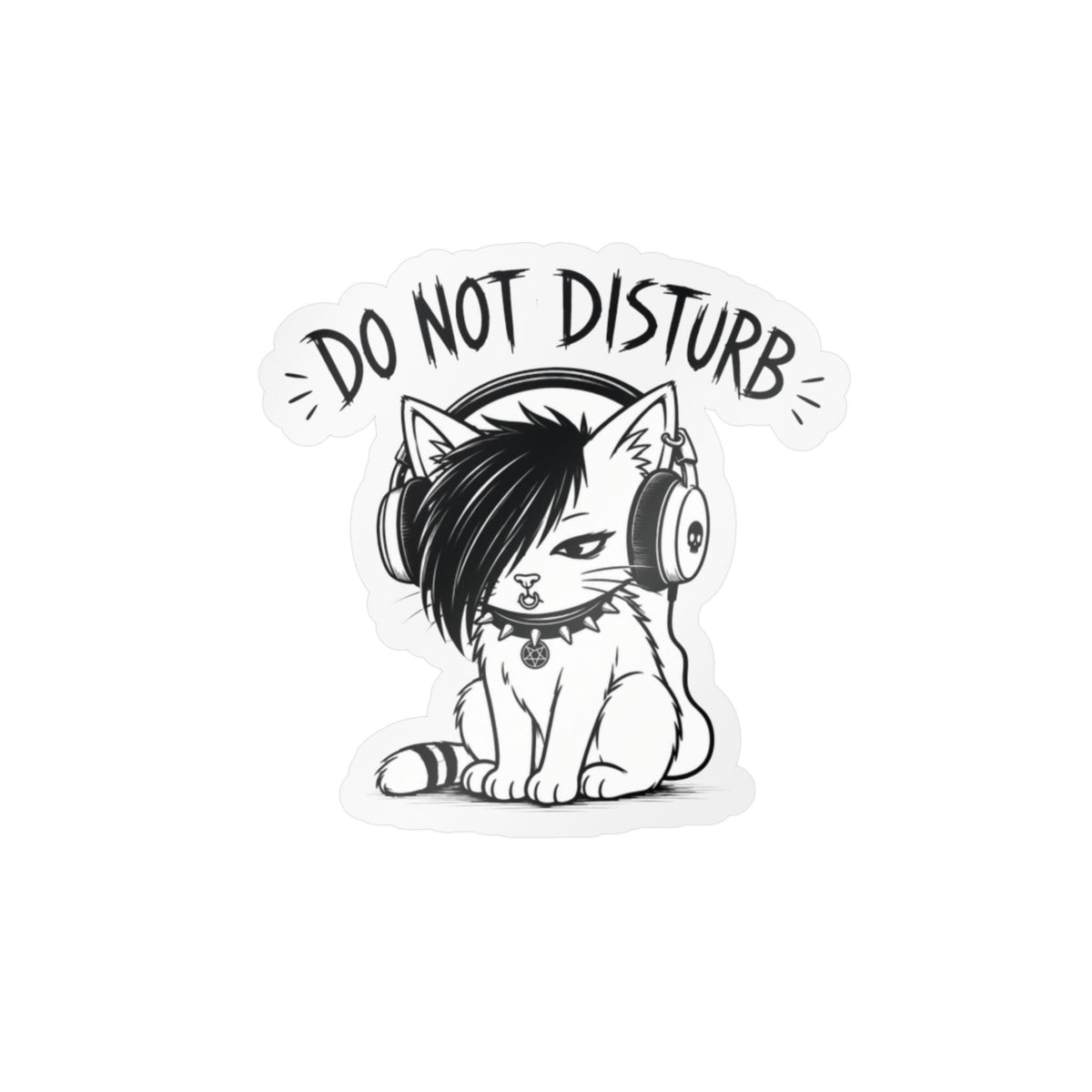 Do Not Disturb Emo Cat Vinyl Sticker