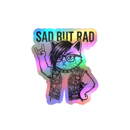 Sad But Rad Punk Cat Vinyl Sticker
