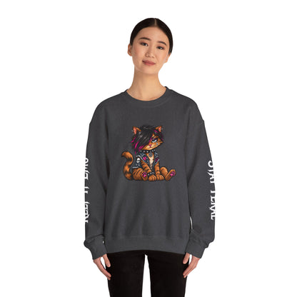 Emo Kat Stay Feral Crew Neck Sweatshirt