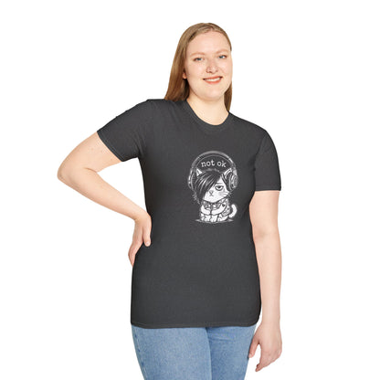 NOT OK headphones Cat T-Shirt