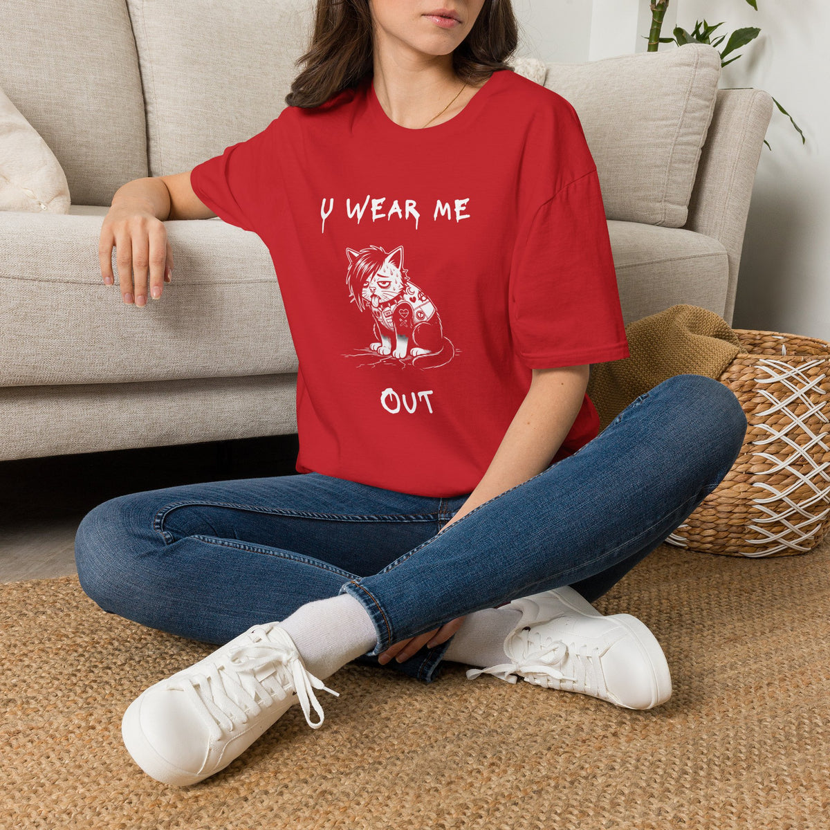 "U Wear Me Out" Punk Kitty Tee