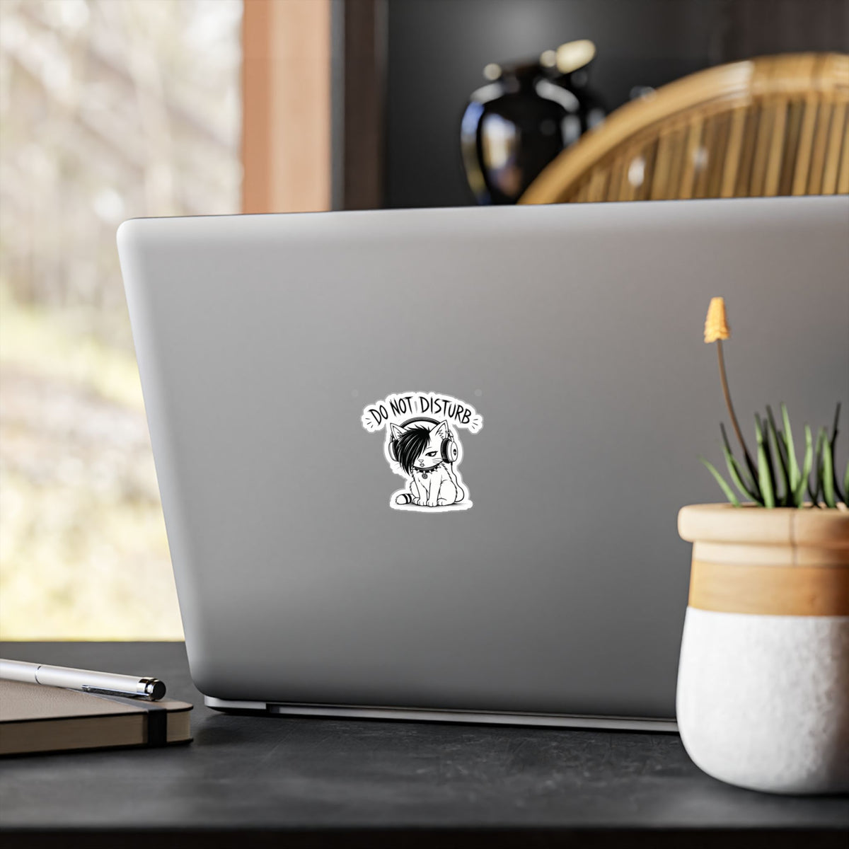 Do Not Disturb Emo Cat Vinyl Sticker