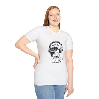 NOT OK headphones Cat T-Shirt