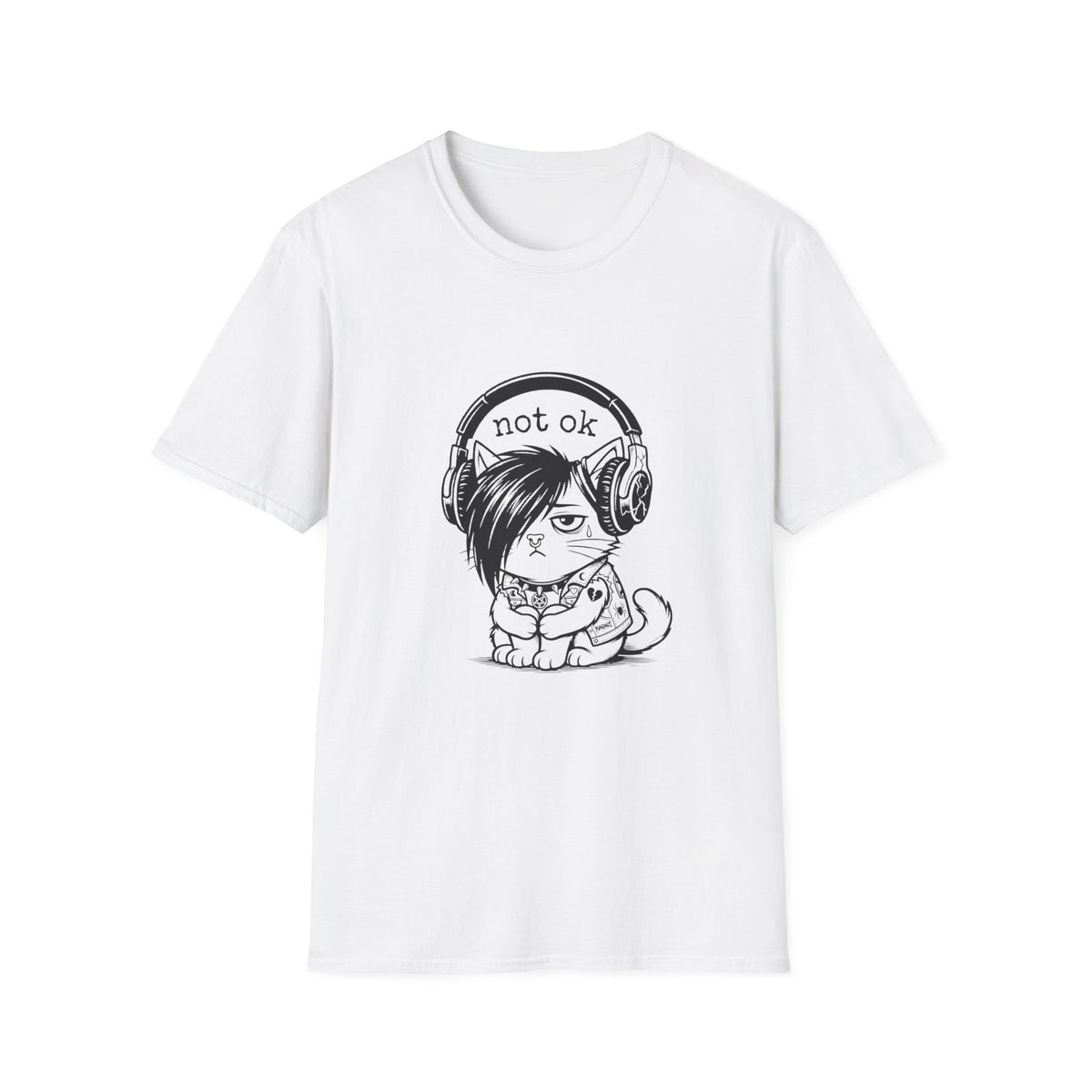 NOT OK headphones Cat T-Shirt