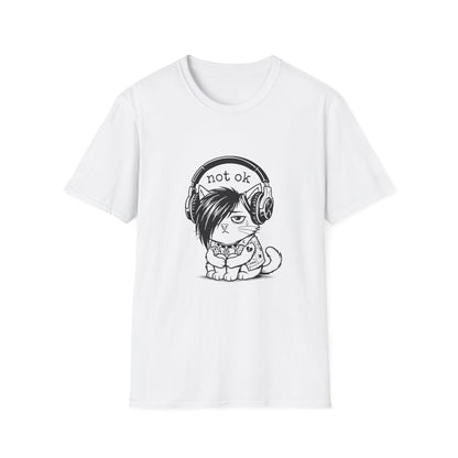 NOT OK headphones Cat T-Shirt