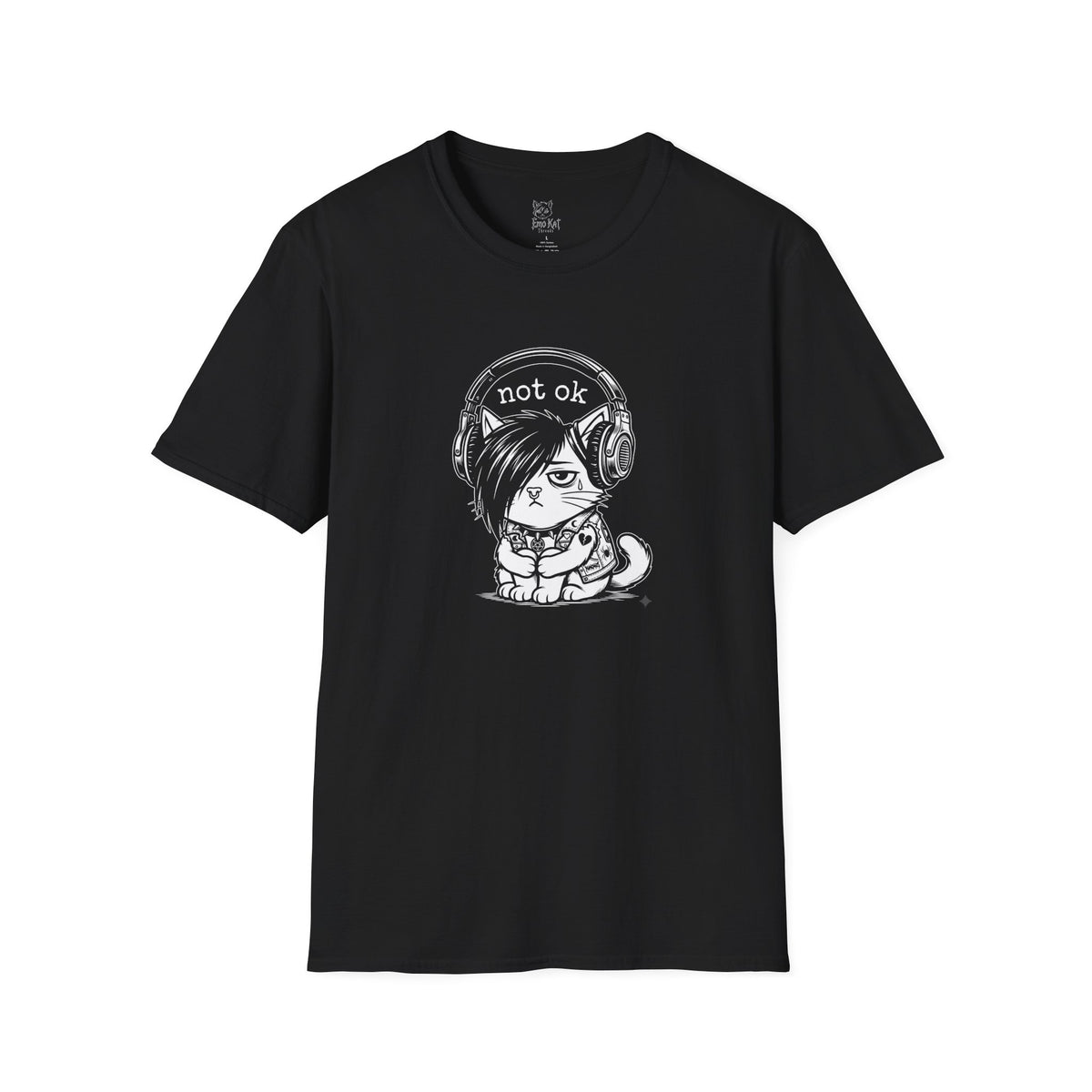 NOT OK headphones Cat T-Shirt