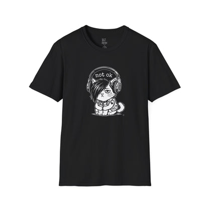 NOT OK headphones Cat T-Shirt