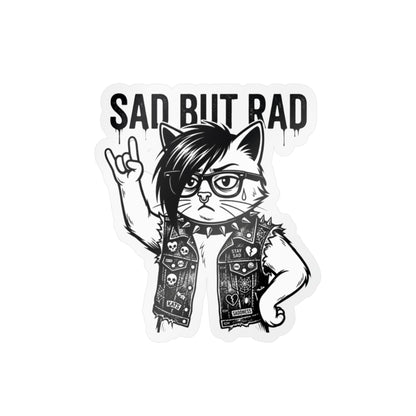 Sad But Rad Punk Cat Vinyl Sticker