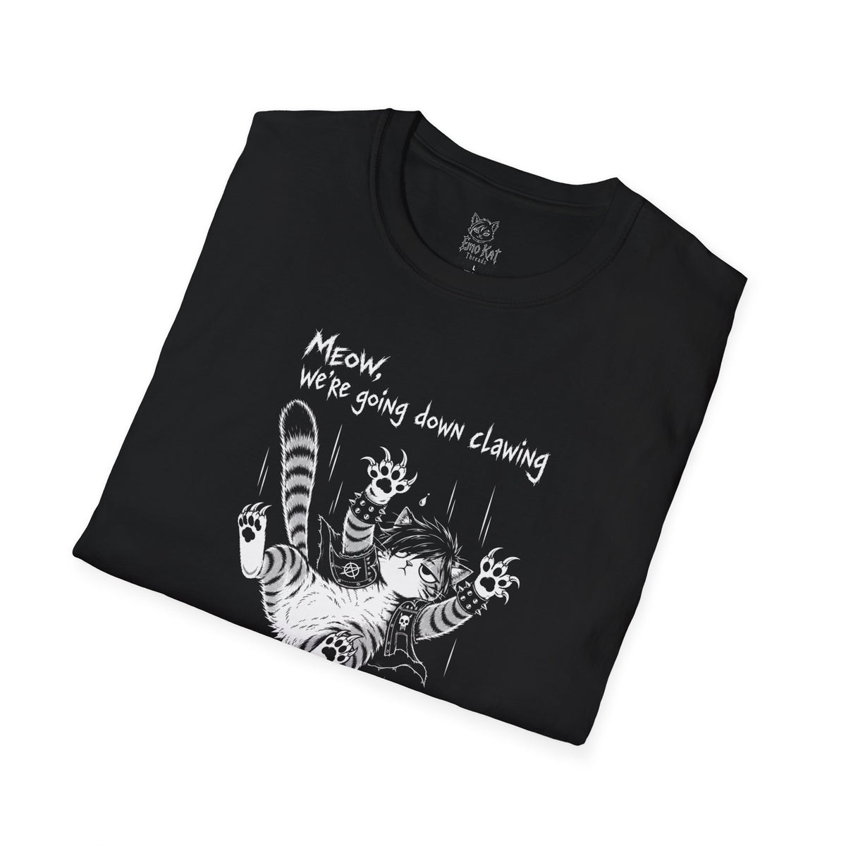 "Meow we're going down clawing" Tee