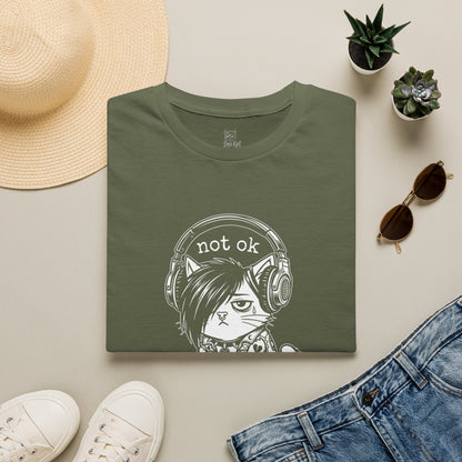 NOT OK headphones Cat T-Shirt
