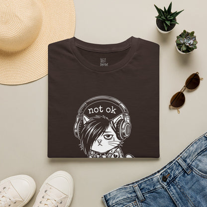 NOT OK headphones Cat T-Shirt