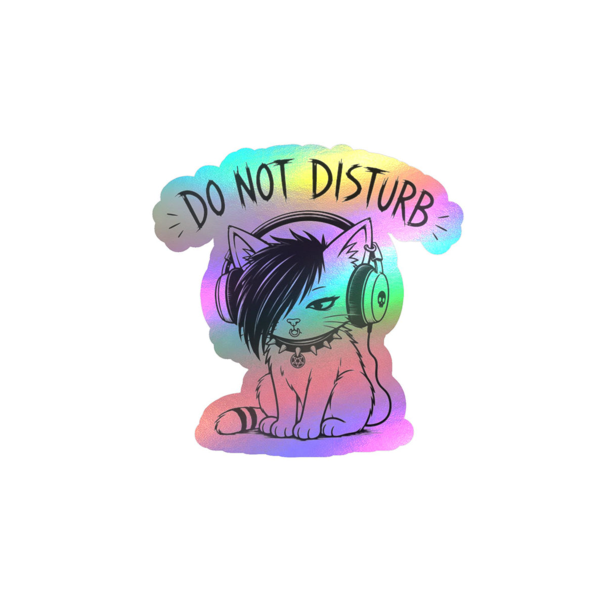 Do Not Disturb Emo Cat Vinyl Sticker