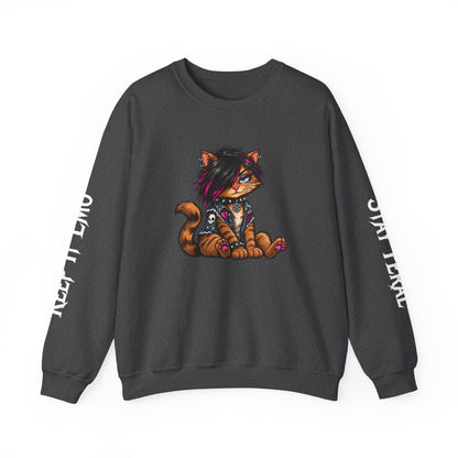 Emo Kat Stay Feral Crew Neck Sweatshirt