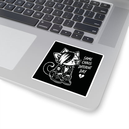 "Same Chaos Different Day" Square Vinyl Sticker