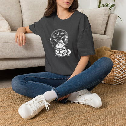 NOT OK headphones Cat T-Shirt
