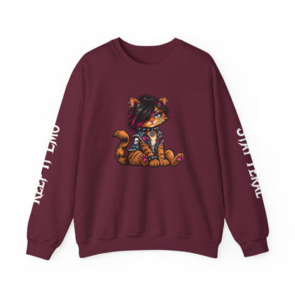 Emo Kat Stay Feral Crew Neck Sweatshirt